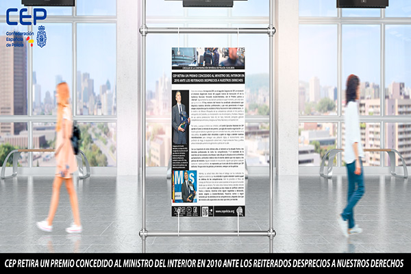 CEP RETIRA UN PREMIO CONCEDIDO AL MINISTRO DEL INTERIOR EN 2010 ANTE LOS REITERADOS DESPRECIOS A NUESTROS DERECHOS