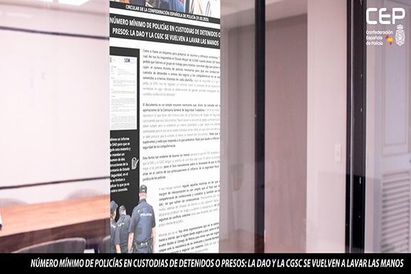 NÚMERO MÍNIMO DE POLICÍAS EN CONDUCCIONES Y CUSTODIAS DE DETENIDOS O PRESOS: LA DAO Y LA CGSC SE VUELVEN A LAVAR LAS MANOS