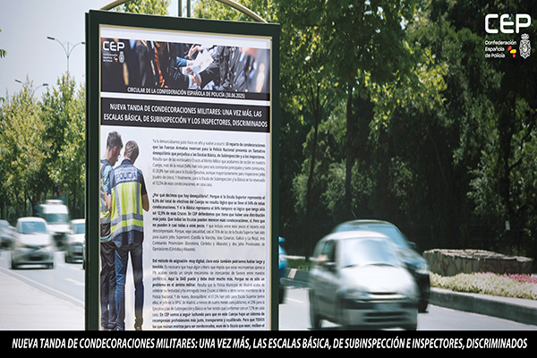 NUEVA TANDA DE CONDECORACIONES MILITARES: UNA VEZ MÁS, LAS ESCALAS BÁSICA, DE SUBINSPECCIÓN Y LOS INSPECTORES, DISCRIMINADOS
