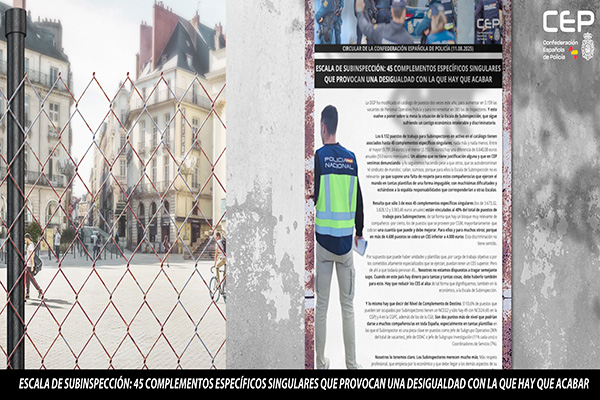 ESCALA DE SUBINSPECCIÓN: 45 COMPLEMENTOS ESPECÍFICOS SINGULARES QUE PROVOCAN UNA DESIGUALDAD CON LA QUE HAY QUE ACABAR