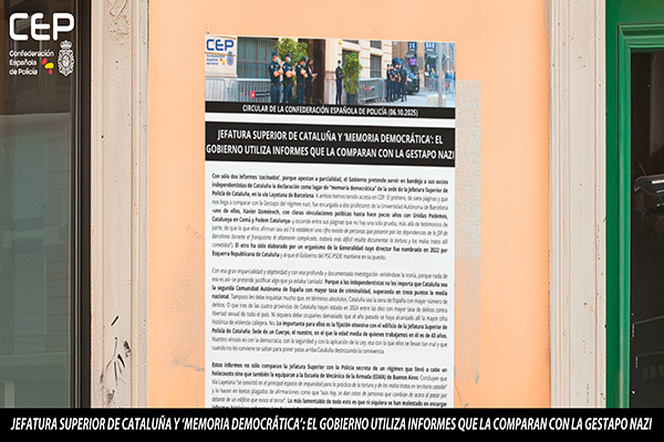 JEFATURA SUPERIOR DE CATALUÑA Y ‘MEMORIA DEMOCRÁTICA’: EL GOBIERNO UTILIZA INFORMES QUE LA COMPARAN CON LA GESTAPO NAZI